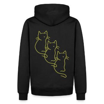 Chats, Chatons, Chats, Parents de chats, Chat domestique, Années 80 - Sweat à capuche Premium bio Homme - noir - Dos - Nico (187cm)