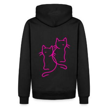 80er 90er Retro Vintage Katzen Katze Kätzchen - Männer Premium Bio Hoodie - Schwarz - Hinten - Nico (187cm)