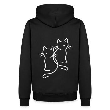 80er 90er Retruo Vintage Katzen Katze Kätzchen - Männer Premium Bio Hoodie - Schwarz - Hinten - Nico (187cm)