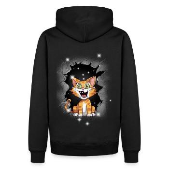 Katze Katzen Kätzchen mystisch - Männer Premium Bio Hoodie - Schwarz - Hinten - Nico (187cm)