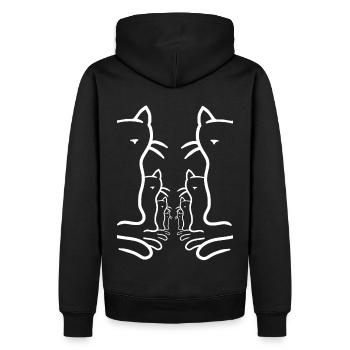 Chats Rétro Chat Chaton Années 80 Années 90 Vintage - Sweat à capuche Premium bio Homme - noir - Dos - Nico (187cm)