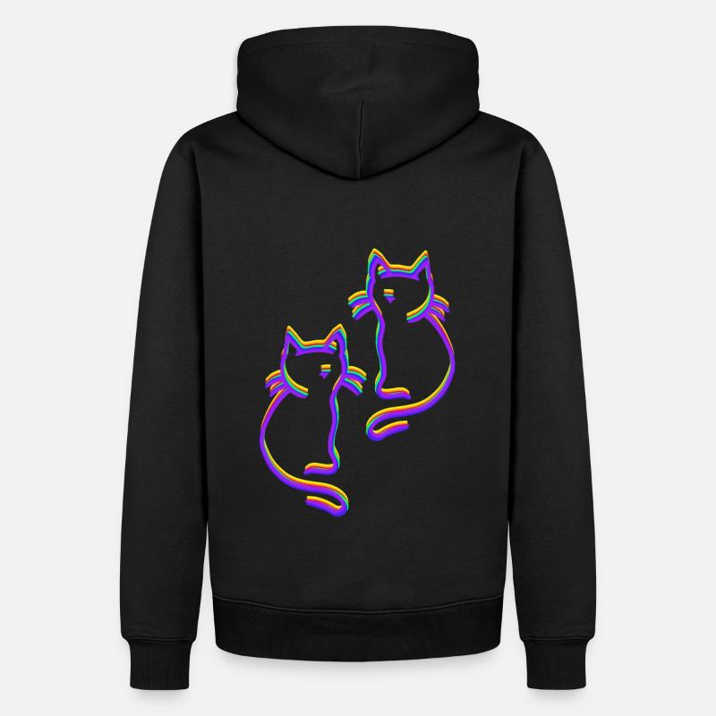 Chats arc-en-ciel LGBT - Sweat à capuche Premium bio Homme - noir