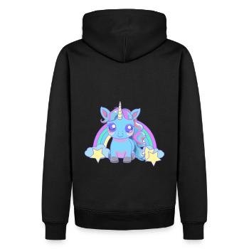 Bébé Licorne Licornes Enfants Enfant Tout-petits - Sweat à capuche Premium bio Homme - noir - Dos - Nico (187cm)
