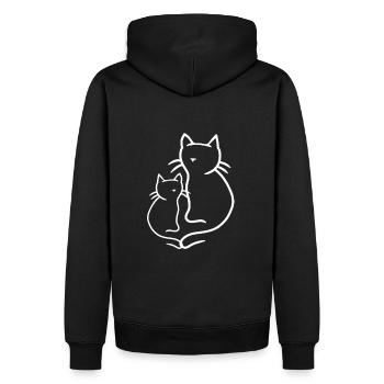 Chat Chats Rétro Années 80 Années 90 Vintage - Sweat à capuche Premium bio Homme - noir - Dos - Nico (187cm)