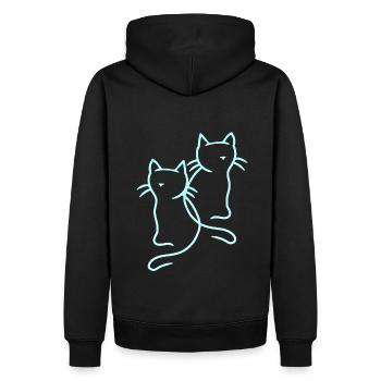 80er 90er Katzen Retro Vintage Katze - Männer Premium Bio Hoodie - Schwarz - Hinten - Nico (187cm)