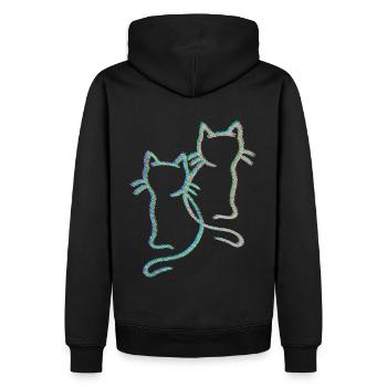80s 90s Retro Cats Spring Cat Vintage - Men’s Premium Organic Hoodie - black - Back - Nico (187cm)