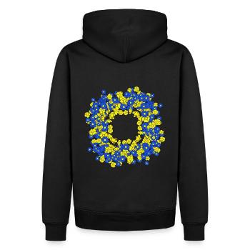 Blumen Kranz Sommer Blumen Blume - Männer Premium Bio Hoodie - Schwarz - Hinten - Nico (187cm)
