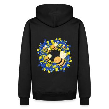 Été Abeilles Abeille Fleurs Fleurs Insecte - Sweat à capuche Premium bio Homme - noir - Dos - Nico (187cm)