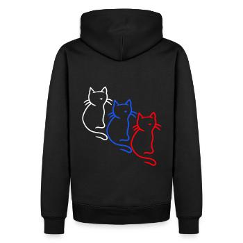 Années 80 Rétro Chats Chats Vintage - Sweat à capuche Premium bio Homme - noir - Dos - Nico (187cm)