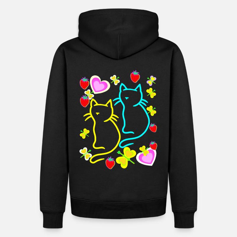 Chats d’été Chat Summertime - Sweat à capuche Premium bio Homme - noir