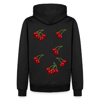 80s 90s Cerise Fruit Fruit Fruit - Sweat à capuche Premium bio Homme - noir - Dos - Nico (187cm)