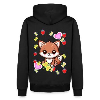 années 80 90 renard renards enfants vintage rétro - Sweat à capuche Premium bio Homme - noir - Dos - Nico (187cm)