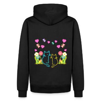 Années 80 Années 90 Chats Chat Été Vintage Enfants - Sweat à capuche Premium bio Homme - noir - Dos - Nico (187cm)
