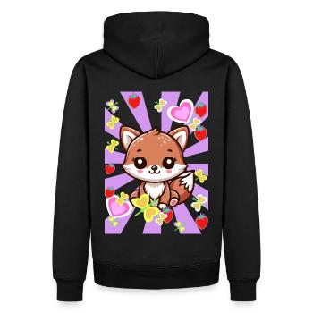 Retro Fuchs Füchse Kinder Kind Baby Vintage - Männer Premium Bio Hoodie - Schwarz - Hinten - Nico (187cm)