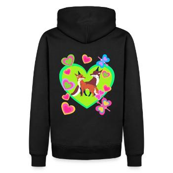 Renard Renards Rétro Enfants Animaux des bois - Sweat à capuche Premium bio Homme - noir - Dos - Nico (187cm)
