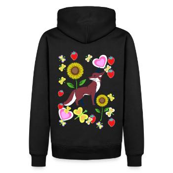80er Retro Fuchs Füchse Kinder Kind Sommer - Männer Premium Bio Hoodie - Schwarz - Hinten - Nico (187cm)