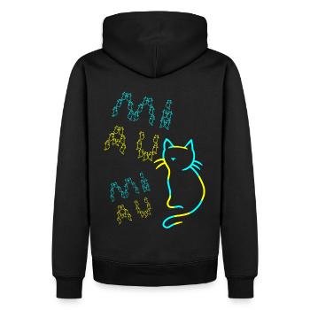 80er 90er Retro Katzen Katze Vintage - Männer Premium Bio Hoodie - Schwarz - Hinten - Nico (187cm)