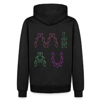 années 80 années 90 Rétro Miaou Chats Chat - Sweat à capuche Premium bio Homme - noir - Dos - Nico (187cm)