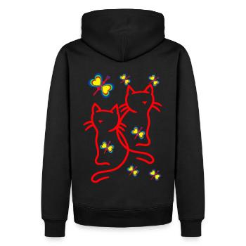 Années 80 Années 90 Chats Enfants Enfant - Sweat à capuche Premium bio Homme - noir - Dos - Nico (187cm)