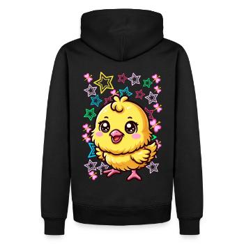 80s 90s Chick Kids Child - Men’s Premium Organic Hoodie - black - Back - Nico (187cm)