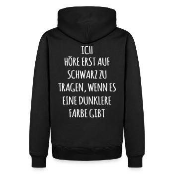 Farbe schwarz Lieblingsfarbe lustige Sprüche - Männer Premium Bio Hoodie - Schwarz - Hinten - Nico (187cm)