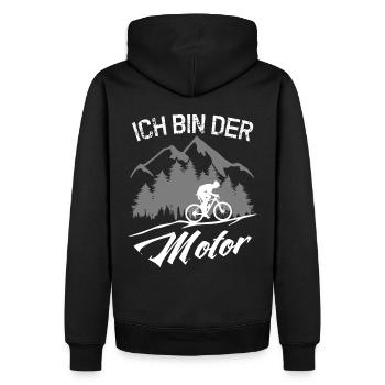 MTB - ICH BIN DER MOTOR - ohne Akku - Männer Premium Bio Hoodie - Schwarz - Hinten - Nico (187cm)