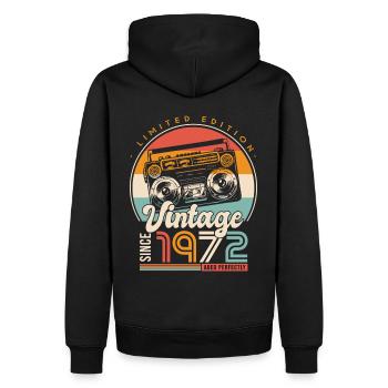 Birthday 51 years retro since 1972 gift - Men’s Premium Organic Hoodie - black - Back - Nico (187cm)