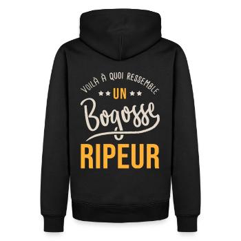 ripeur éboueur bogosse ripeur papa eboueur - Sweat à capuche Premium bio Homme - noir - Dos - Nico (187cm)