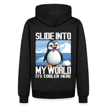 Pinguin Pinguine Lustiger Cooler Spruch - Männer Premium Bio Hoodie - Schwarz - Hinten - Nico (187cm)