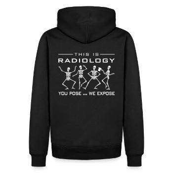 Squelettes dansants | Radiologie - Sweat à capuche Premium bio Homme - noir - Dos - Nico (187cm)