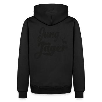 Jungjägerin Jungjäger Jägerin Jagd Papa Jagdschein - Männer Premium Bio Hoodie - Schwarz - Hinten - Nico (187cm)