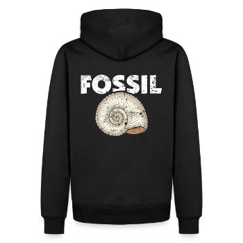 Fossil Urgestein Rarität alter Mann, alte Frau - Männer Premium Bio Hoodie - Schwarz - Hinten - Nico (187cm)