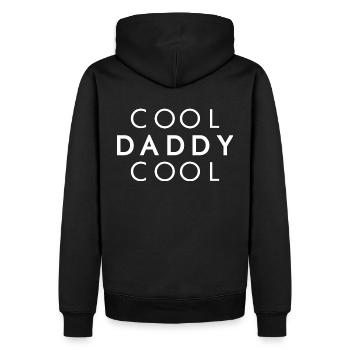COOL DADDY COOL - Vater Geschenkidee - Männer Premium Bio Hoodie - Schwarz - Hinten - Nico (187cm)