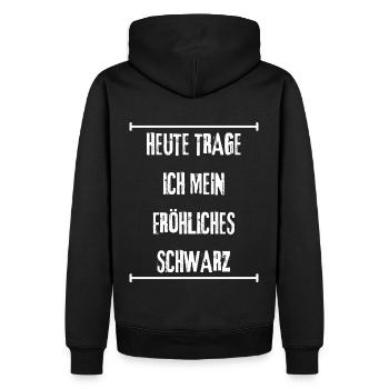 HEUTE TRAGE ICH MEIN FRÖHLICHES SCHWARZ - Männer Premium Bio Hoodie - Schwarz - Hinten - Nico (187cm)