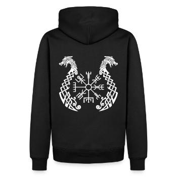 Vikings dragon-dragon Runenkompass - Sweat à capuche Premium bio Homme - noir - Dos - Nico (187cm)