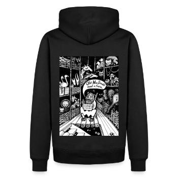 Arche Noah Old McDonalds Farm - Männer Premium Bio Hoodie - Schwarz - Hinten - Nico (187cm)