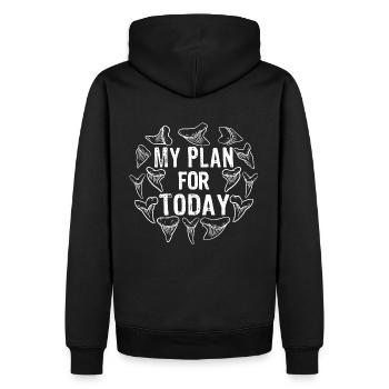 Mon plan pour aujourd’hui : dents de requin, requin, dent de requin - Sweat à capuche Premium bio Homme - noir - Dos - Nico (187cm)