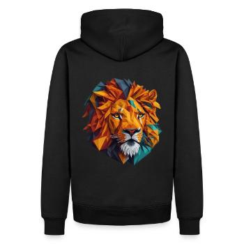 Löwenkopf - Männer Premium Bio Hoodie - Schwarz - Hinten - Nico (187cm)