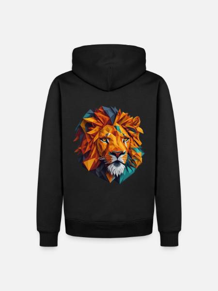 Lion's head - Men’s Premium Organic Hoodie - black