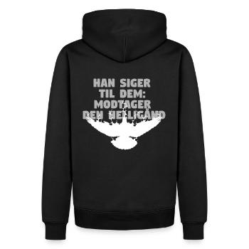 Receive Comforter - Dänisch - Männer Premium Bio Hoodie - Schwarz - Hinten - Nico (187cm)