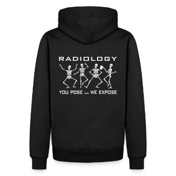 Squelettes dansants | Design radiologiste amusant - Sweat à capuche Premium bio Homme - noir - Dos - Nico (187cm)