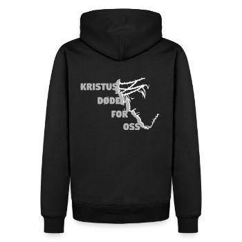 Christ est mort pour nous - Norvégien - Sweat à capuche Premium bio Homme - noir - Dos - Nico (187cm)