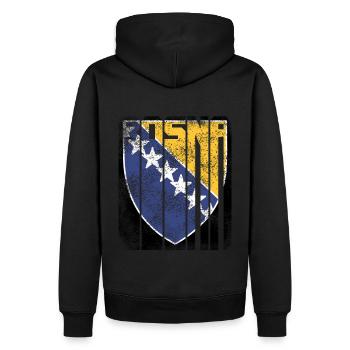 bosna2 - Sweat à capuche Premium bio Homme - noir - Dos - Nico (187cm)