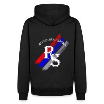 rs srpska2 - Männer Premium Bio Hoodie - Schwarz - Hinten - Nico (187cm)