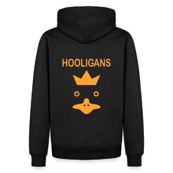 Gans Gänse Goose - Männer Premium Bio Hoodie - Schwarz - Hinten - Nico (187cm)