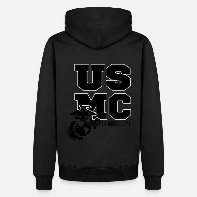 USMC - Männer Premium Bio Hoodie - Schwarz