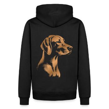 Magyar Vizsla dessin tête bronze - Sweat à capuche Premium bio Homme - noir - Dos - Nico (187cm)