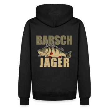 Barsch Jäger Barsche Angeln Kretzer Flussbarsch - Männer Premium Bio Hoodie - Schwarz - Hinten - Nico (187cm)