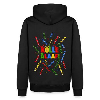 Kölle Alaaf Luftschlangen Karneval Kostüm Köln - Männer Premium Bio Hoodie - Schwarz - Hinten - Nico (187cm)