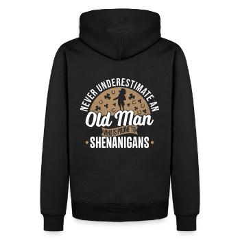 St. Patrick's Day Irish Leprechaun Men Gift - Men’s Premium Organic Hoodie - black - Back - Nico (187cm)